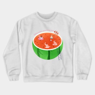 Watermelon swimming pool,Summer, playing in the water Crewneck Sweatshirt